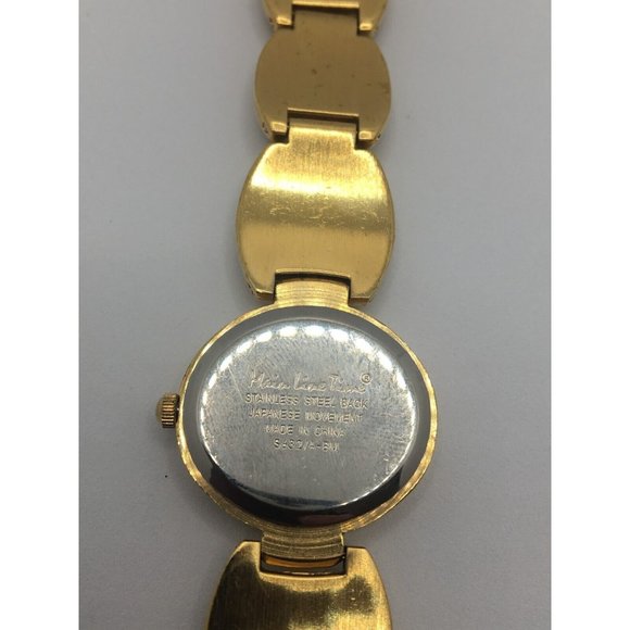 Main Line Time Gemstone 6 1/2" Watch ~GOLD TONE~Mother of Pearl Dial New Battery - Picture 9 of 11